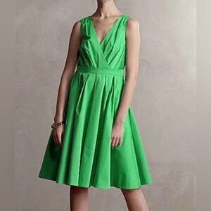 Anthropologie / Collette Dinnigan | Kelly Green Trellis Fit & Flare Dress, 8